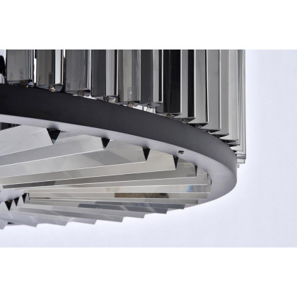 Elegant Prism 8 Light Round Chandelier - Matte Black/Silver, L 43" (1203G43MB-SS-RC)