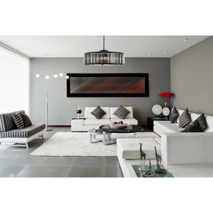 Elegant Prism 8 Light Round Chandelier - Matte Black/Silver, L 43" (1203G43MB-SS-RC)