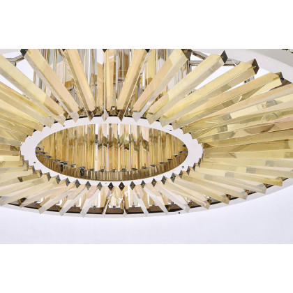 Elegant Prism 8 Light Round Chandelier - Polished Nickel/Gold, L 43" (1203G43PN-GT-RC)