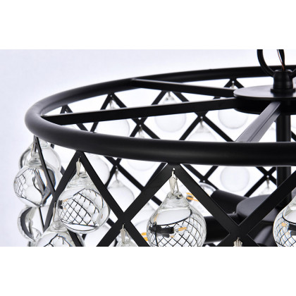 Elegant Urban Classic Madison Collection Pendant Lamp - Matte Black, L 20" (1204D20MB-RC)