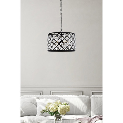 Elegant Urban Classic Madison Collection Pendant Lamp - Matte Black, L 20" (1204D20MB-RC)