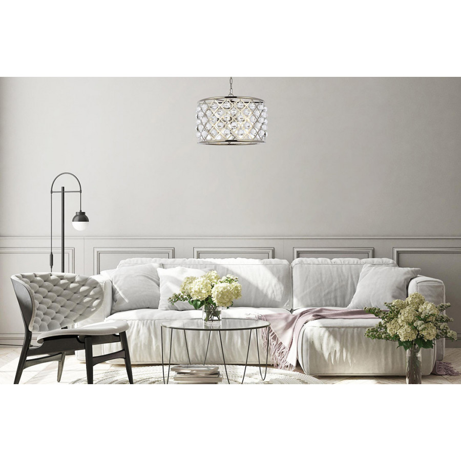 Elegant Urban Classic Madison Collection Pendant Lamp - Polished Nickel, L 20" (1204D20PN-RC)
