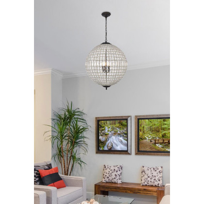 Elegant Urban Classic Pendant Lamp - Dark Bronze, L 24" (1205D24DB-RC)