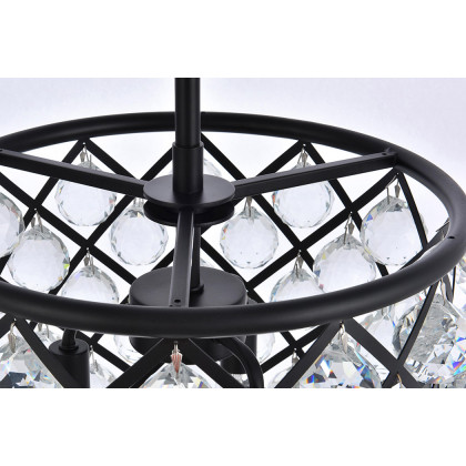 Elegant Urban Classic Madison Collection Pendant Lamp - Matte Black, L 14" (1206D14MB-RC)