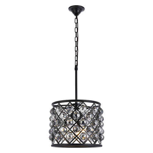 Elegant Urban Classic Madison Collection Pendant Lamp - Matte Black/Silver, L 14" (1206D14MB-SS-RC)