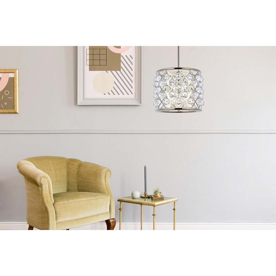 Elegant Urban Classic Madison Collection Pendant Lamp - Polished Nickel, L 14" (1206D14PN-RC)