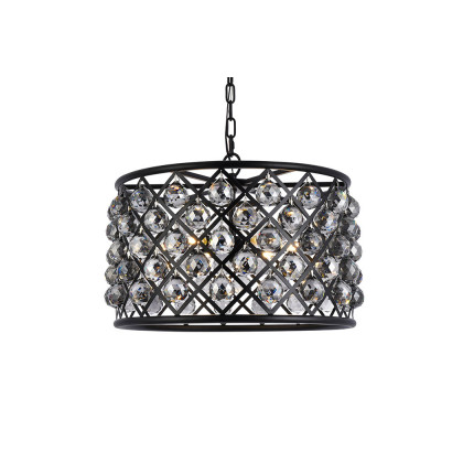 Elegant Urban Classic Madison Collection Pendant Lamp - Matte Black/Silver, L 20" (1206D20MB-SS-RC)