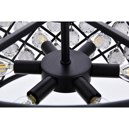 Elegant Urban Classic Madison Collection Pendant Lamp - Matte Black/Silver, L 20" (1206D20MB-SS-RC)