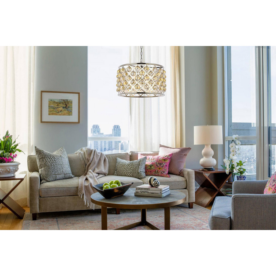 Elegant Urban Classic Madison Collection Pendant Lamp - Polished Nickel/Gold, L 20" (1206D20PN-GT-RC)