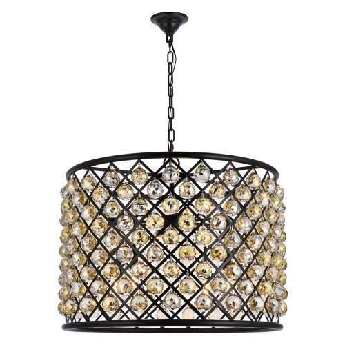 Elegant Urban Classic Madison Collection Pendant Lamp - Matte Black/Gold, L 27.5" (1206D27MB-GT-RC)