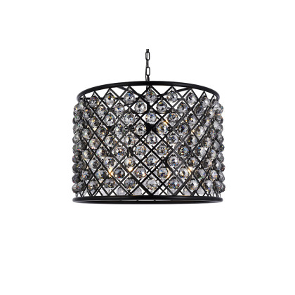 Elegant Urban Classic Madison Collection Pendant Lamp - Matte Black/Silver, L 27.5" (1206D27MB-SS-RC)
