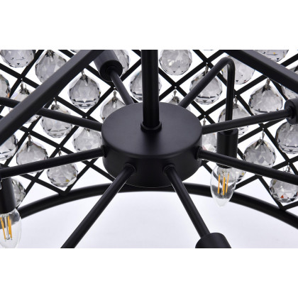 Elegant Urban Classic Madison Collection Pendant Lamp - Matte Black/Silver, L 27.5" (1206D27MB-SS-RC)