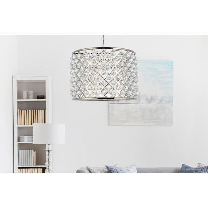 Elegant Urban Classic Madison Collection Pendant Lamp - Polished Nickel, L 27.5" (1206D27PN-RC)