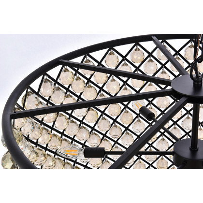 Elegant Urban Classic Madison Collection Pendant Lamp - Matte Black/Gold, L 35.5" (1206D35MB-GT-RC)