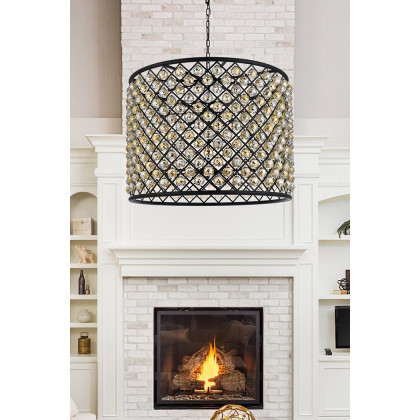 Elegant Urban Classic Madison Collection Pendant Lamp - Matte Black/Gold, L 35.5" (1206D35MB-GT-RC)