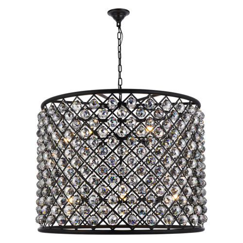Elegant Urban Classic Madison Collection Pendant Lamp - Matte Black/Silver, L 35.5" (1206D35MB-SS-RC)