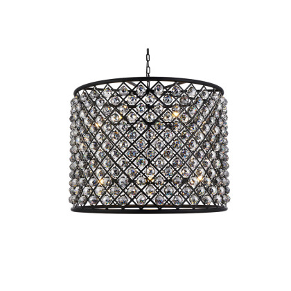 Elegant Urban Classic Madison Collection Pendant Lamp - Matte Black/Silver, L 35.5" (1206D35MB-SS-RC)