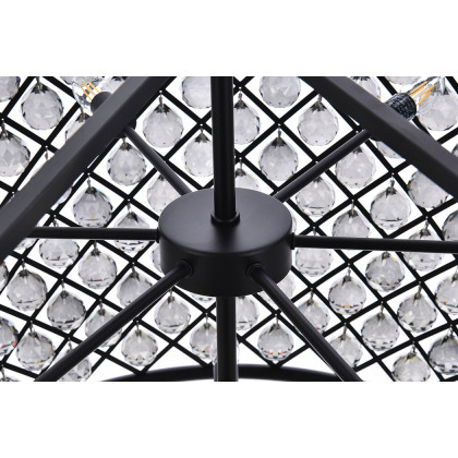 Elegant Urban Classic Madison Collection Pendant Lamp - Matte Black/Silver, L 35.5" (1206D35MB-SS-RC)