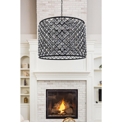 Elegant Urban Classic Madison Collection Pendant Lamp - Matte Black/Silver, L 35.5" (1206D35MB-SS-RC)