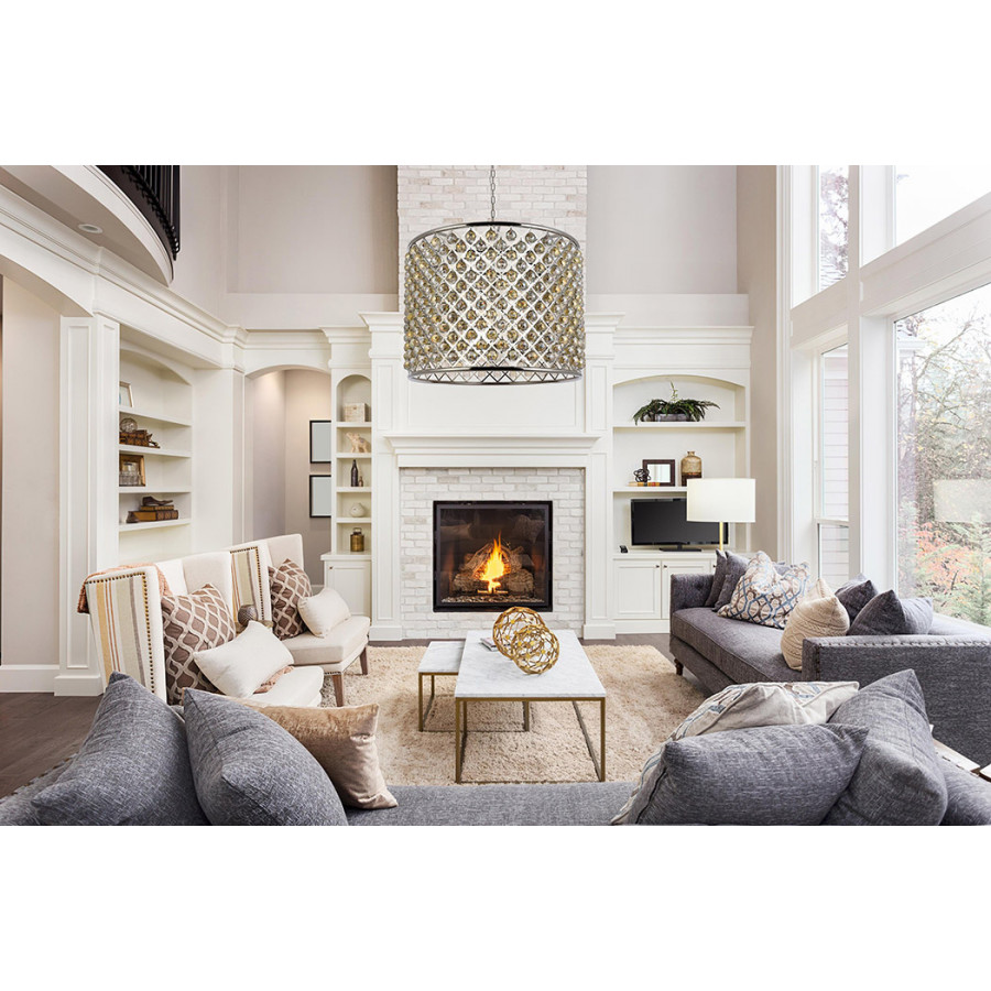 Elegant Urban Classic Madison Collection Pendant Lamp - Polished Nickel/Gold, L 35.5" (1206D35PN-GT-RC)