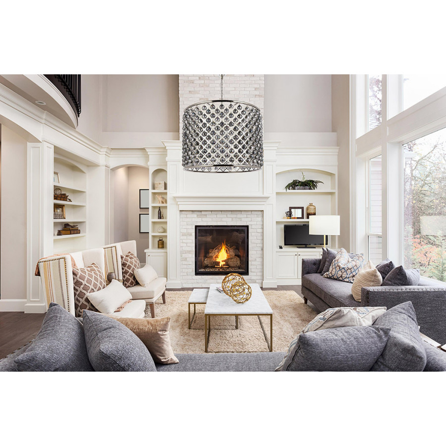 Elegant Urban Classic Madison Collection Pendant Lamp - Polished Nickel/Silver, L 35.5" (1206D35PN-SS-RC)