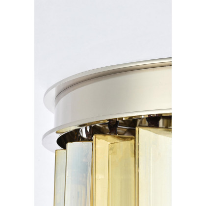 Elegant Crystal Prism 6 Light Round Chandelier - Polished Nickel/Gold, L 12" (1208D12PN-GT-RC)