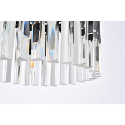 Elegant Crystal Prism 6 Light Round Chandelier - Matte Black, L 16" (1208D16MB-RC)