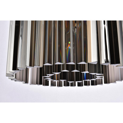 Elegant Crystal Prism 6 Light Round Chandelier - Matte Black/Silver, L 20" (1208D20MB-SS-RC)