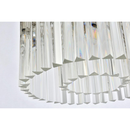 Elegant Crystal Prism 6 Light Round Chandelier - Polished Nickel, L 20" (1208D20PN-RC)