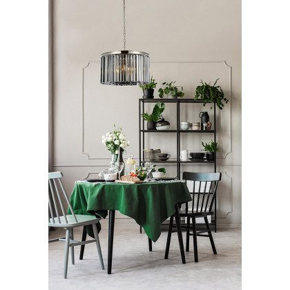 Elegant Crystal Prism 6 Light Round Chandelier - Polished Nickel/Silver, L 26" (1208D26PN-SS-RC)