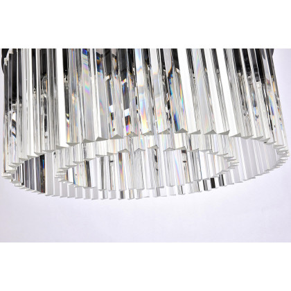 Elegant Crystal Prism 6 Light Round Chandelier - Matte Black, L 31.5" (1208D31MB-RC)