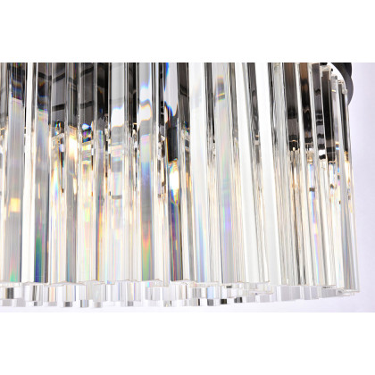 Elegant Crystal Prism 6 Light Round Chandelier - Matte Black, L 31.5" (1208D31MB-RC)