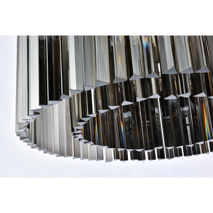 Elegant Crystal Prism 6 Light Round Chandelier - Polished Nickel/Silver, L 31.5" (1208D31PN-SS-RC)