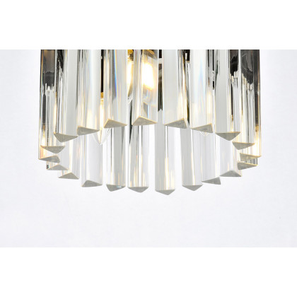Elegant Crystal Prism 6 Light Flush Mount - Matte Black, L 12" (1208F12MB-RC)