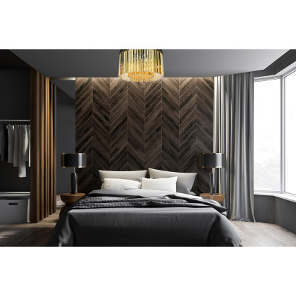 Elegant Crystal Prism 6 Light Flush Mount - Matte Black/Gold, L 26" (1208F26MB-GT-RC)