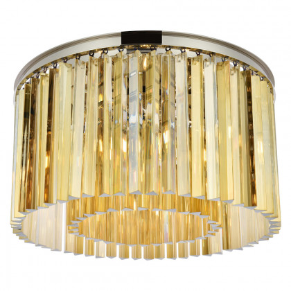 Elegant - Crystal Prism 6 Light Flush Mount