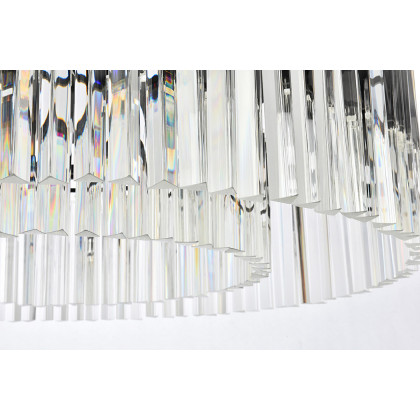 Elegant Crystal Prism 6 Light Round Chandelier - Matte Black, L 43" (1208G43MB-RC)