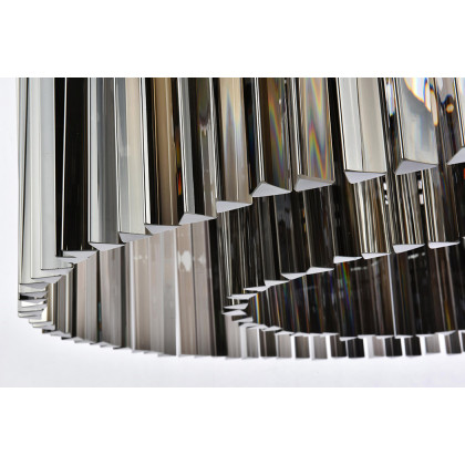Elegant Crystal Prism 6 Light Round Chandelier - Matte Black/Silver, L 43" (1208G43MB-SS-RC)