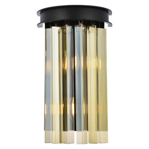 Elegant Urban Classic Sydney Collection Wall Lamp - Matte Black/Golden Teak (1208W8MB-GT-RC)