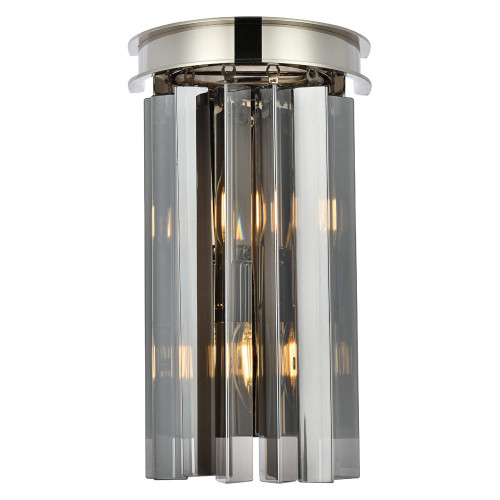 Elegant Urban Classic Sydney Collection Wall Lamp - Polished Nickel/Silver Shade (1208W8PN-SS-RC)