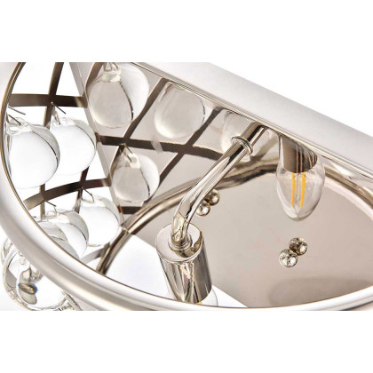 Elegant Crystal Grid 1 Light 11.5" Glass Wall Sconce - Polished Nickel (1213W11PN-RC)