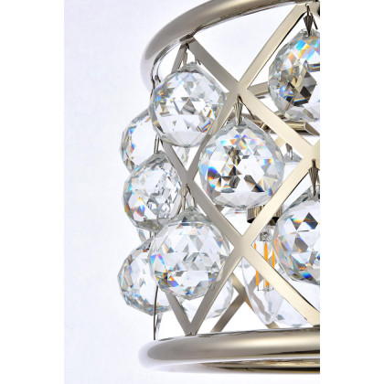 Elegant Crystal Grid Hoop 3 Light Chandelier - Polished Nickel, L 12" (1214D12PN-RC)