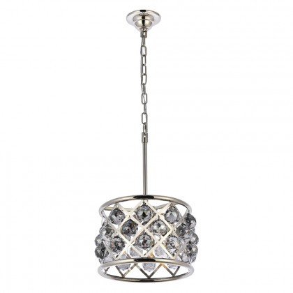 Elegant Crystal Grid Hoop 3 Light Chandelier - Polished Nickel/Silver, L 12" (1214D12PN-SS-RC)
