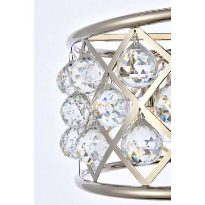 Elegant Crystal Grid Hoop 3 Light Chandelier - Polished Nickel, L 16" (1214D16PN-RC)