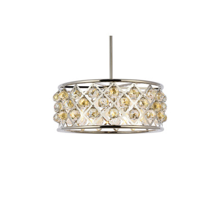 Elegant Crystal Grid Hoop 3 Light Chandelier - Polished Nickel/Gold, L 20" (1214D20PN-GT-RC)