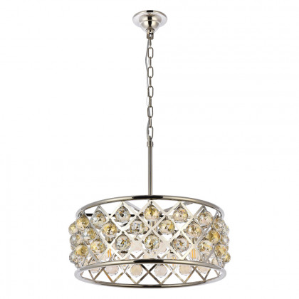 Elegant Crystal Grid Hoop 3 Light Chandelier - Polished Nickel/Gold, L 20" (1214D20PN-GT-RC)