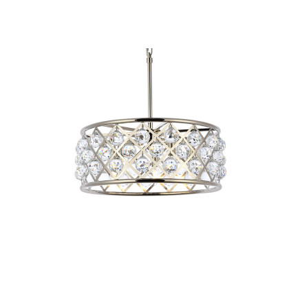 Elegant Crystal Grid Hoop 3 Light Chandelier - Polished Nickel, L 20" (1214D20PN-RC)