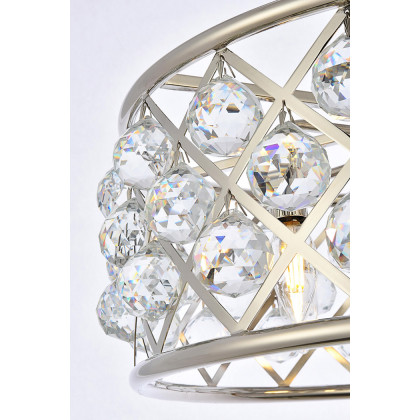Elegant Crystal Grid Hoop 3 Light Chandelier - Polished Nickel, L 20" (1214D20PN-RC)