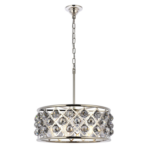 Elegant Crystal Grid Hoop 3 Light Chandelier - Polished Nickel/Silver, L 20" (1214D20PN-SS-RC)