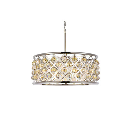 Elegant Crystal Grid Hoop 3 Light Chandelier - Polished Nickel/Gold, L 25" (1214D25PN-GT-RC)